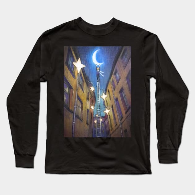 Riga Street of Stars Long Sleeve T-Shirt by illustore